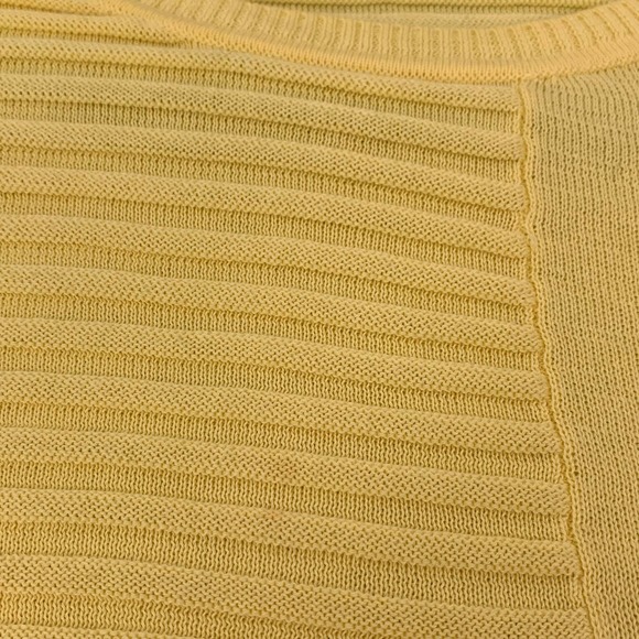 Belford Womens Sweater Size Small‎ Yellow Pima Cotton Tie Hem Ribbed 3/4 Sleeves - Picture 5 of 12